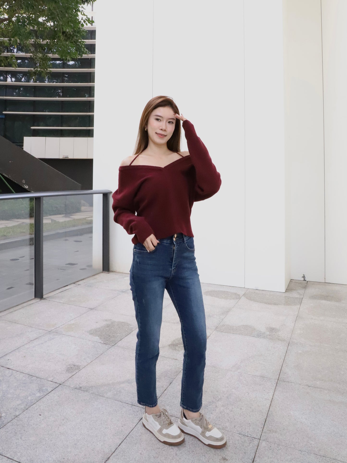 Christmas Red V Sweater