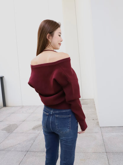 Christmas Red V Sweater