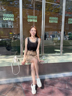Outlined Knitted Tank Top