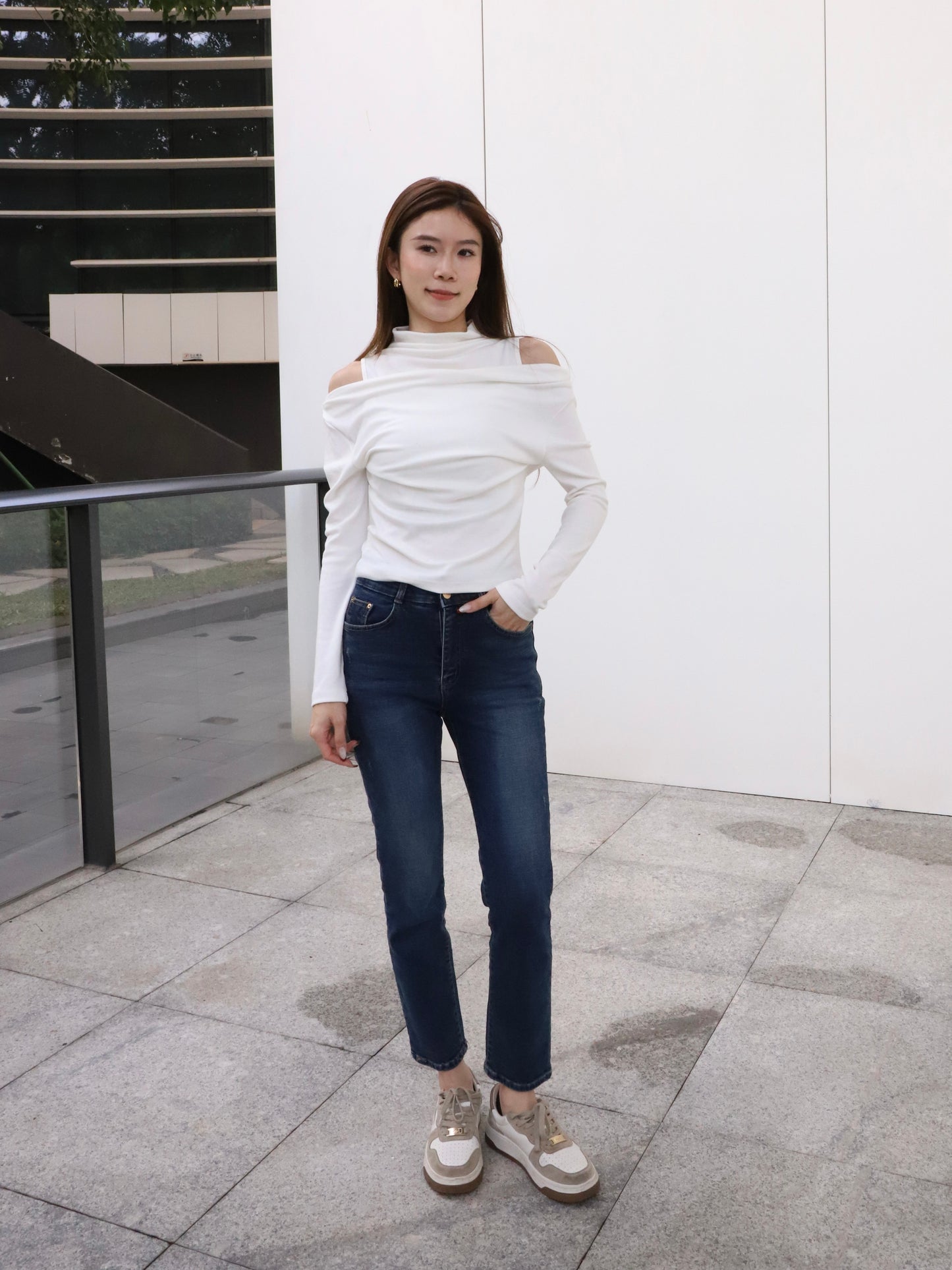 Cotton Half Off Shoulder Top