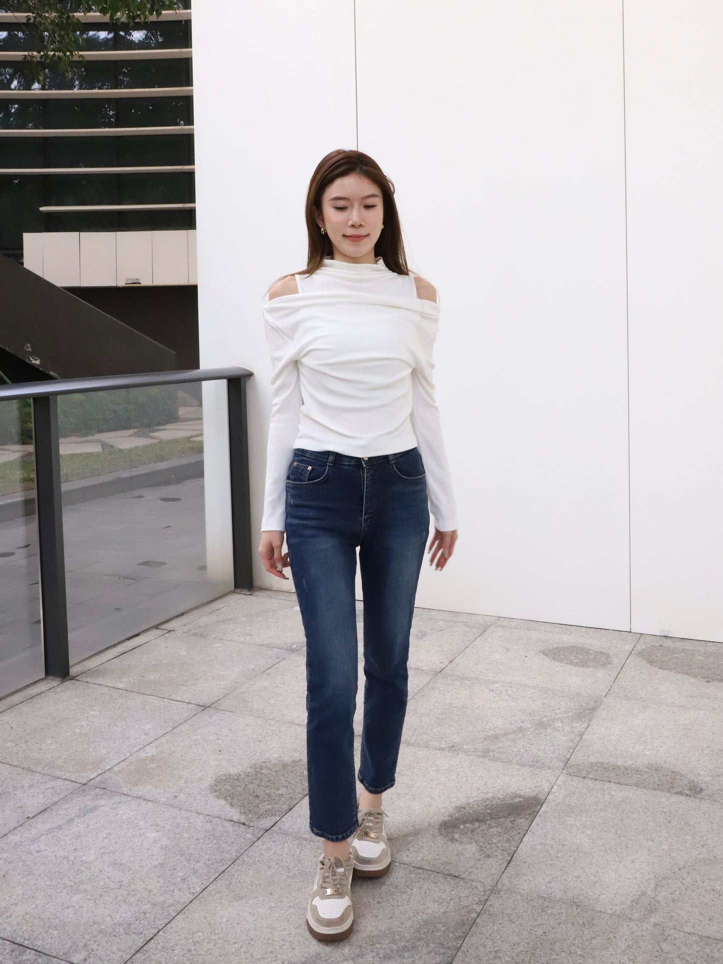 Cotton Half Off Shoulder Top