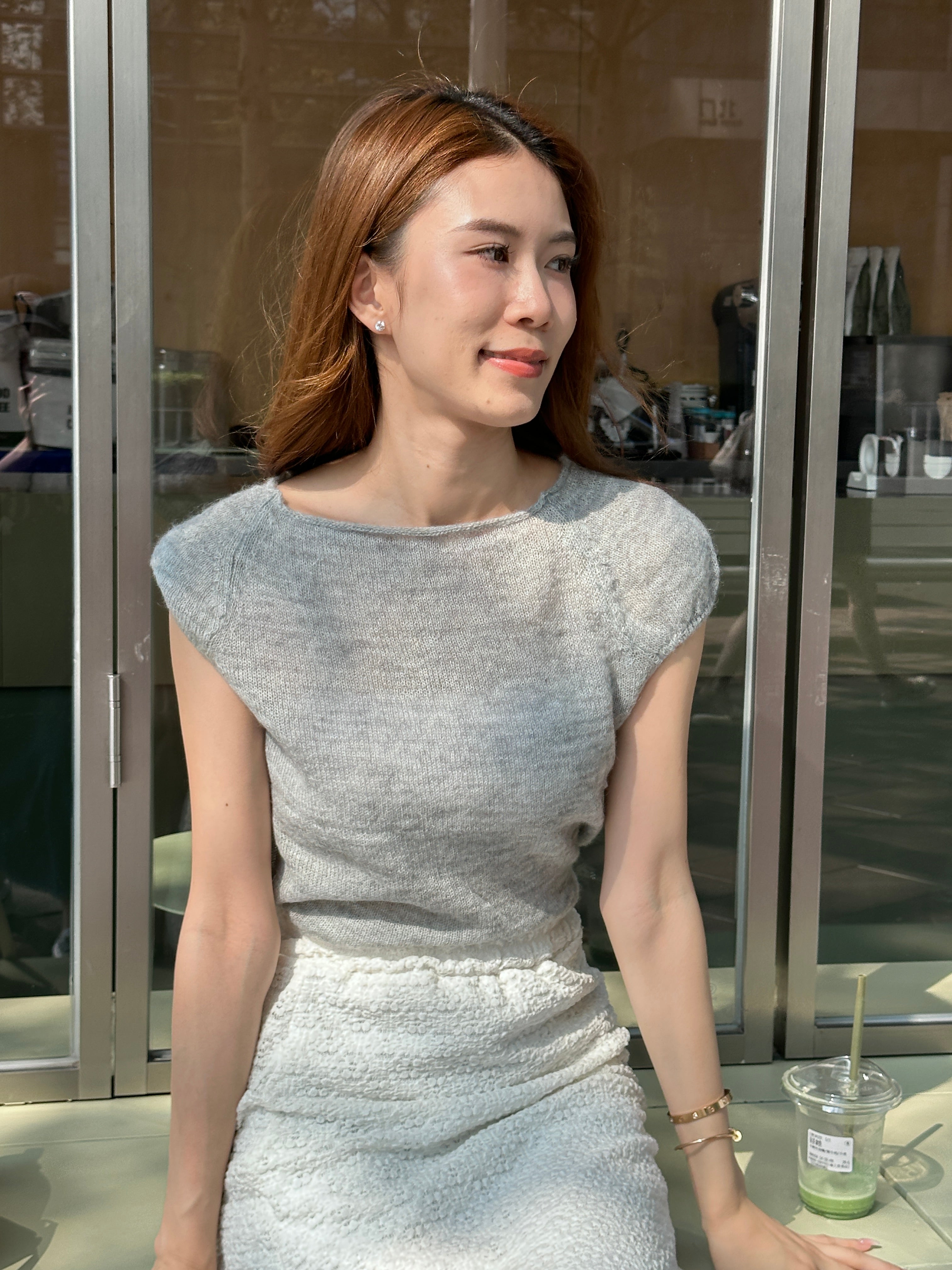 Knitted Thin Short Sleeves Top