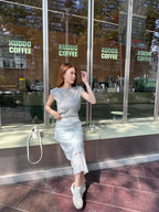 Knitted Thin Short Sleeves Top