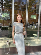 Knitted Thin Short Sleeves Top