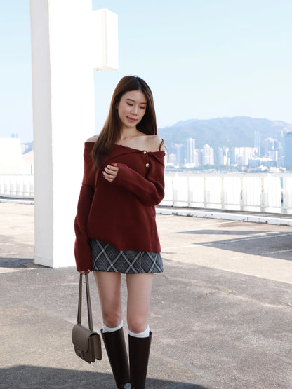 Gold Button Oversized Sweater