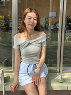 Twisted Big Off Shoulder Top