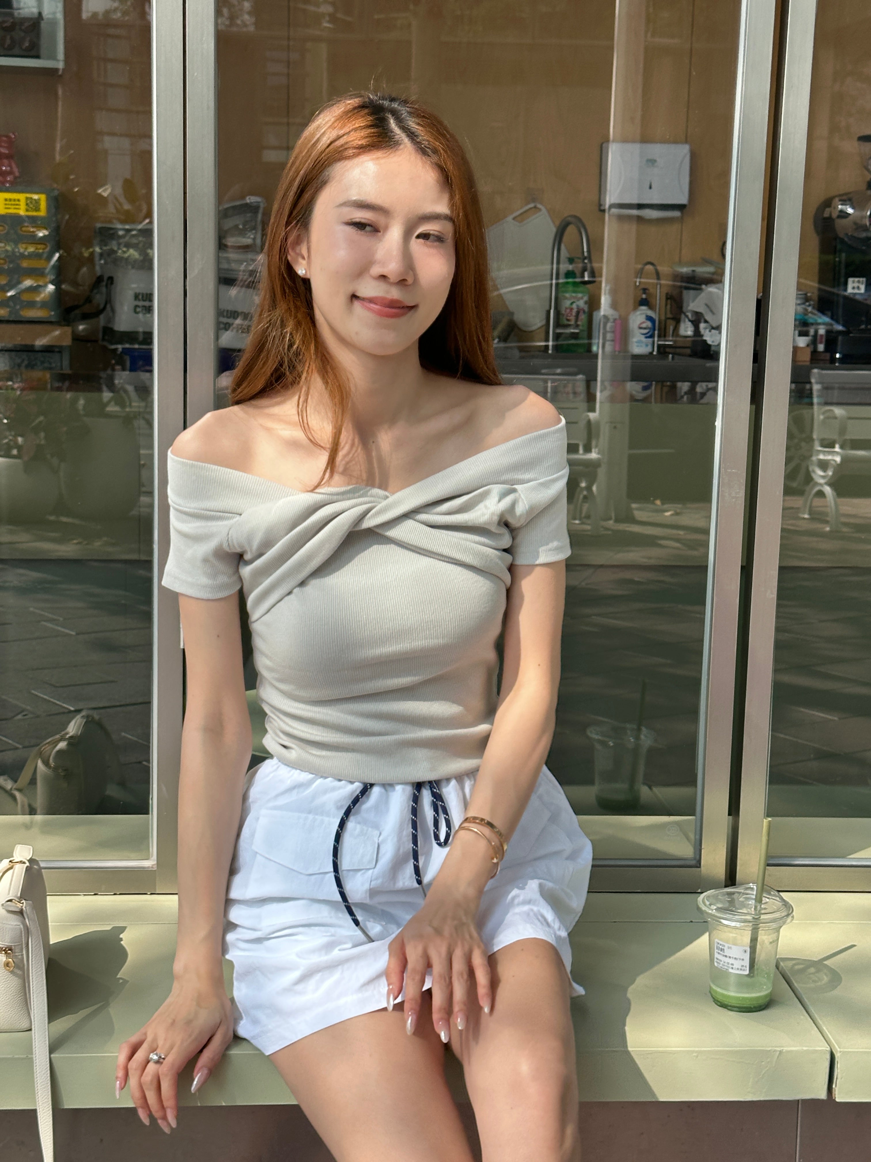 Twisted Big Off Shoulder Top