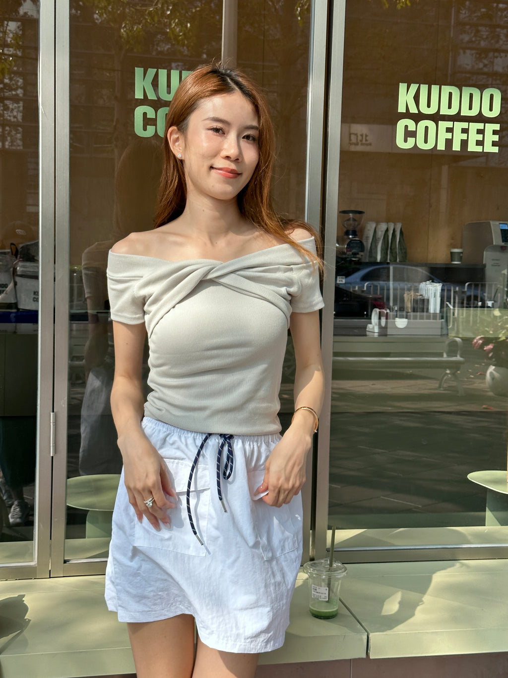Twisted Big Off Shoulder Top