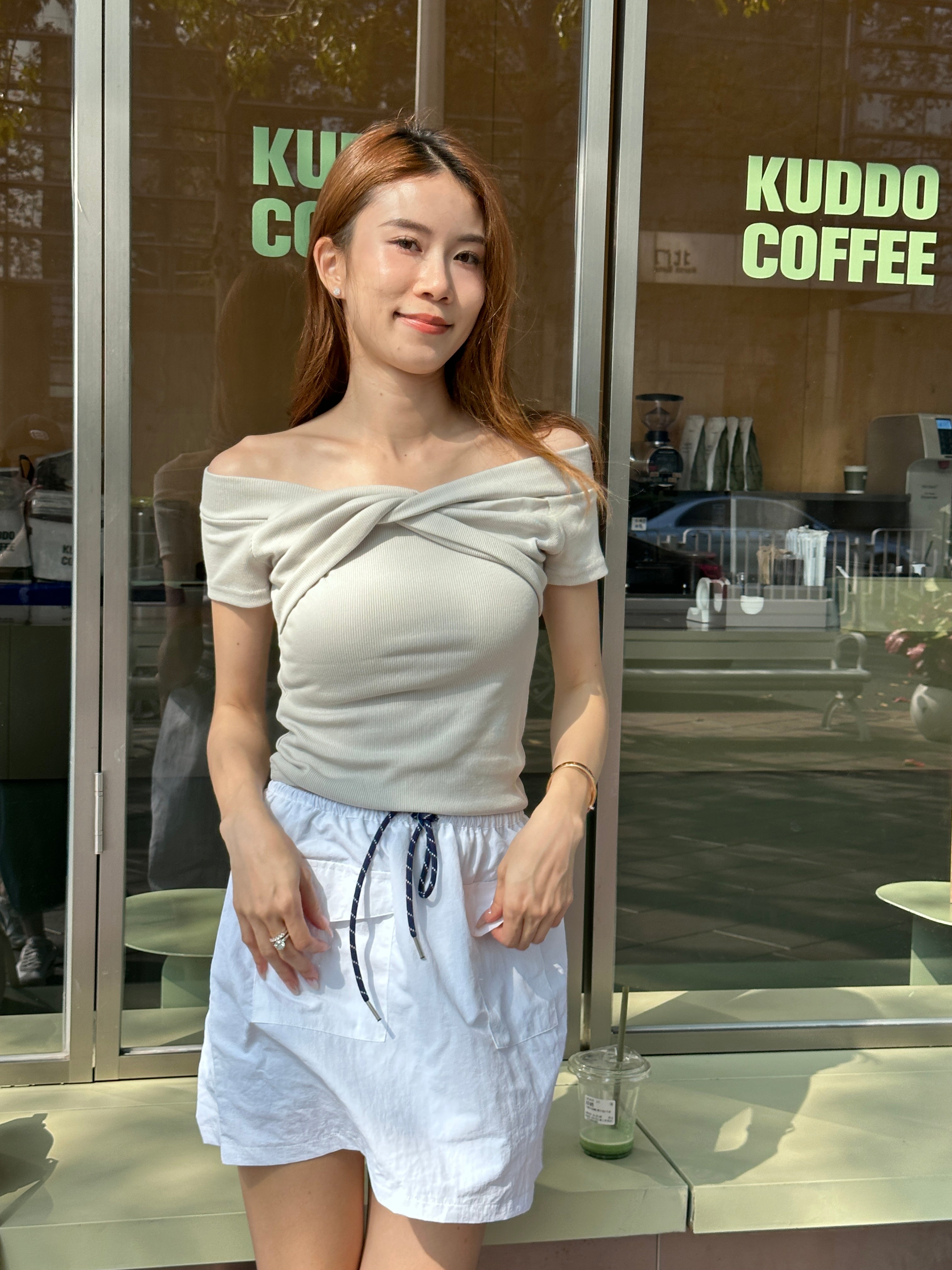 Twisted Big Off Shoulder Top