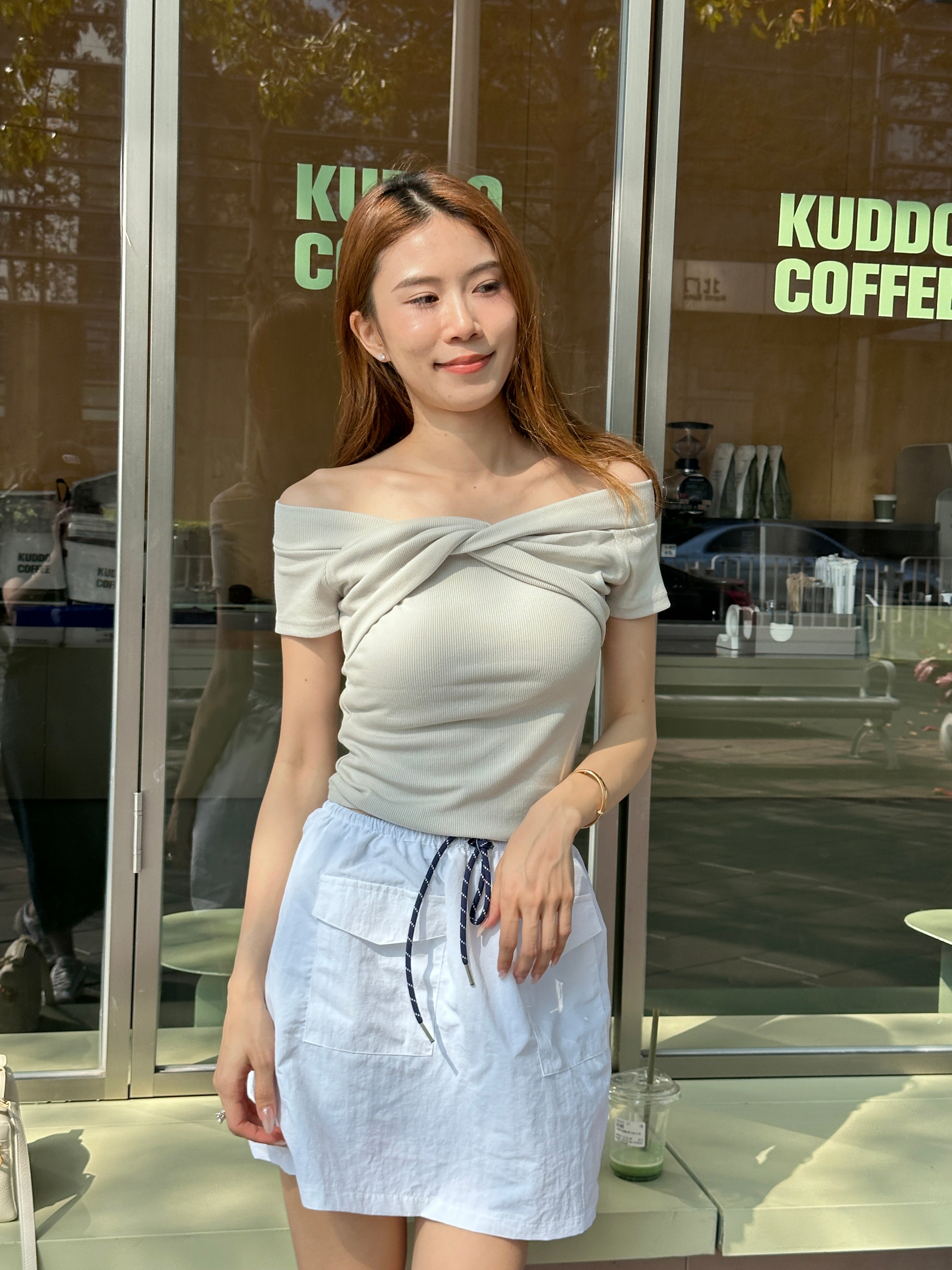 Twisted Big Off Shoulder Top