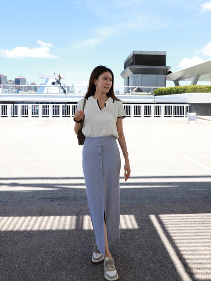 Outlined Knitted T Top