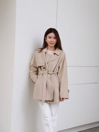 Wool Mid Length Trench Coat Jacket
