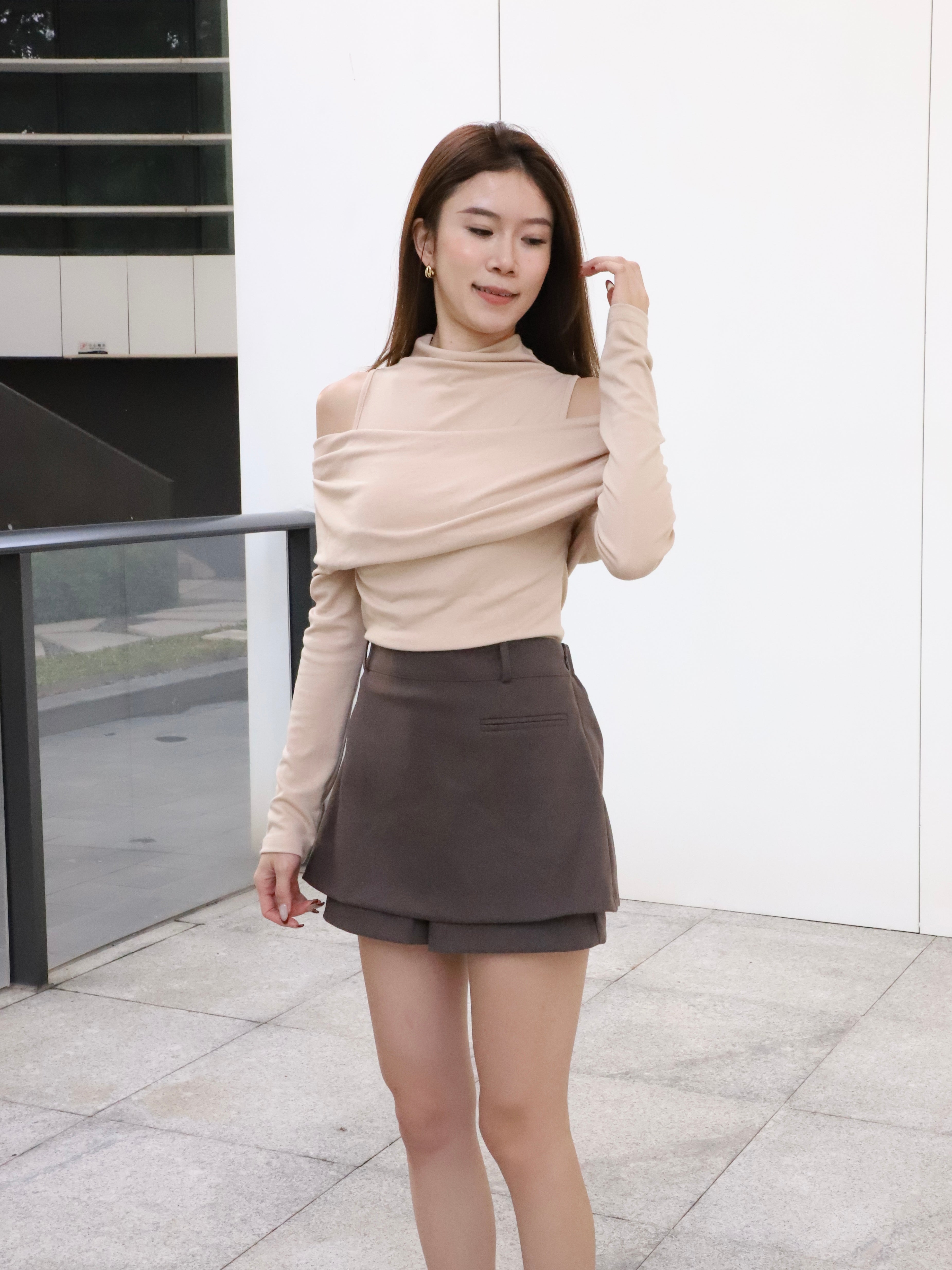 Cotton Half Off Shoulder Top