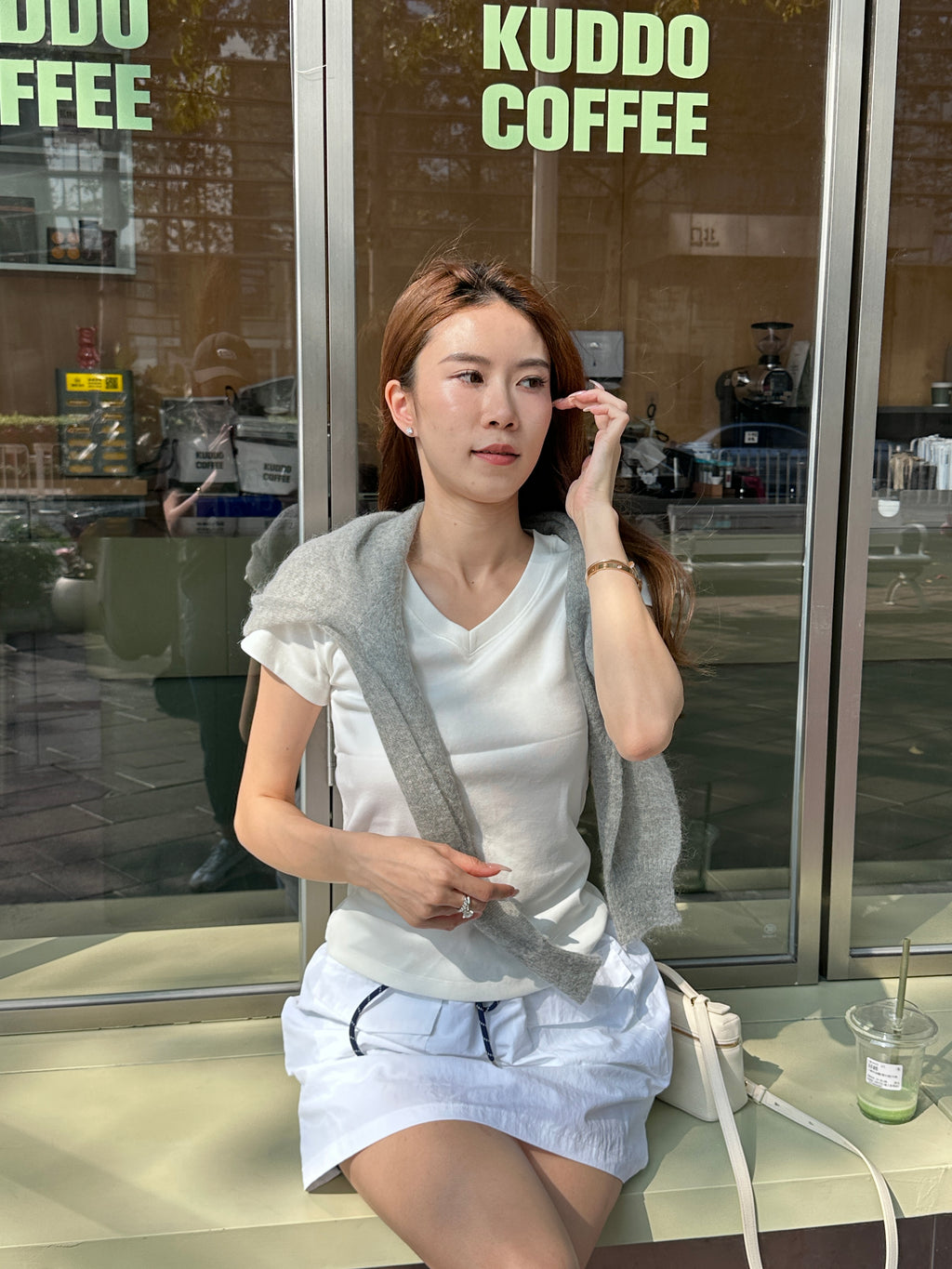 Cotton V Neck T Shirt