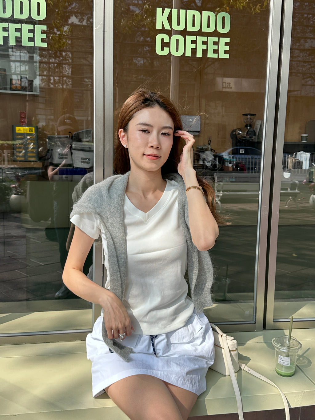 Cotton V Neck T Shirt