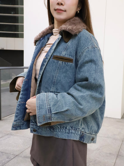 Denim Collar Neck Down Jacket