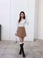 Doubled Button Wrap Skirt