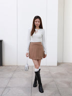Doubled Button Wrap Skirt