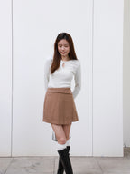 Doubled Button Wrap Skirt