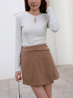 Doubled Button Wrap Skirt