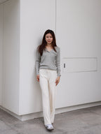 Knitted Wide Leg Straight Pants
