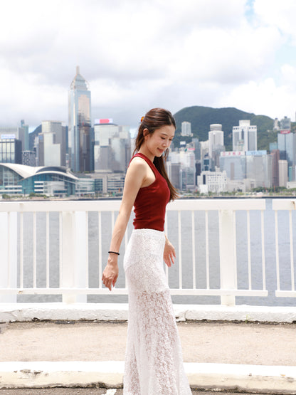 Lace Flexible Maxi Skirt