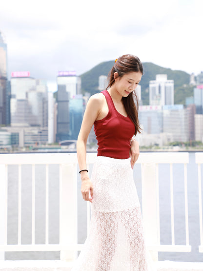 Lace Flexible Maxi Skirt
