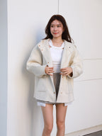 Wool with Hat Mid Jacket