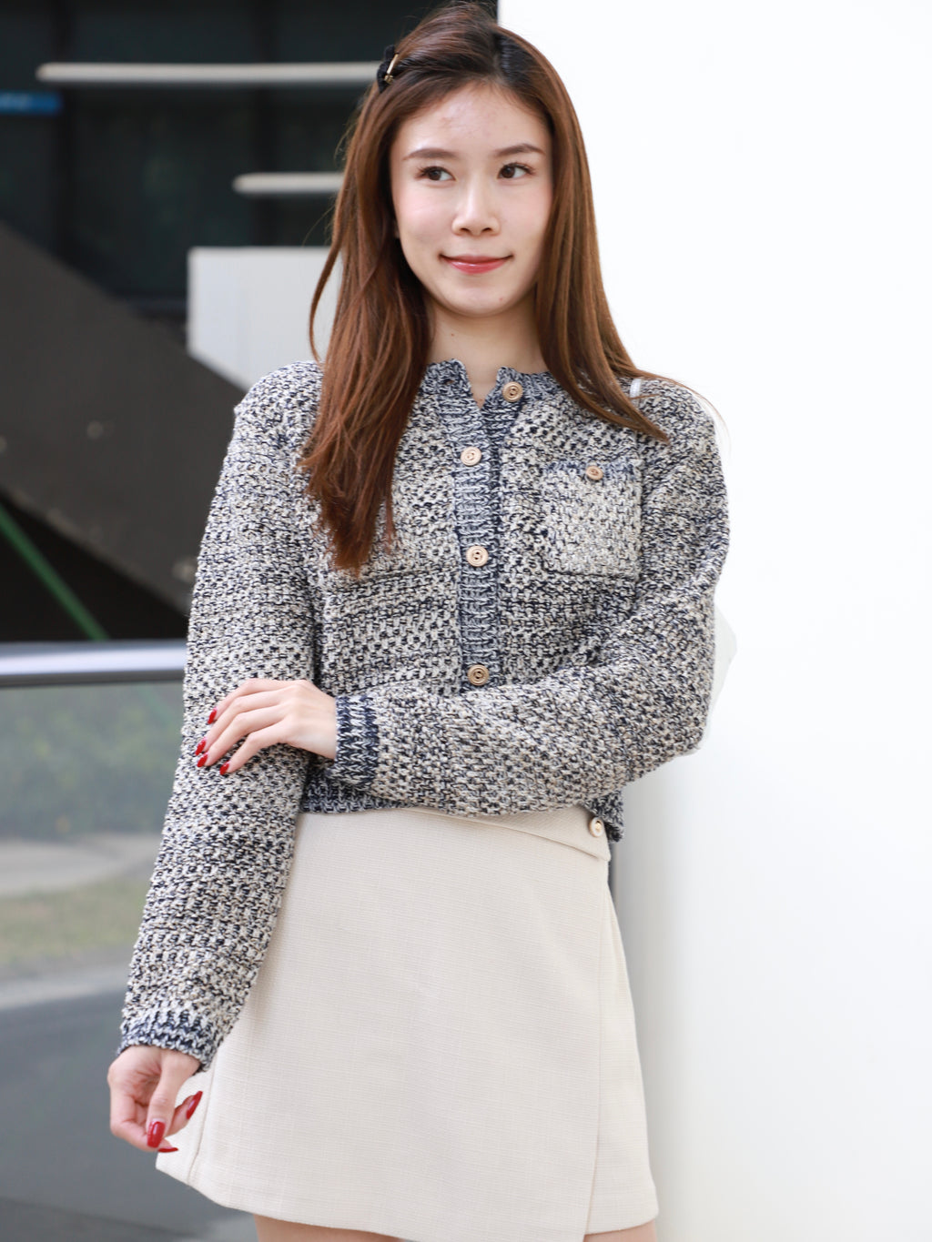 Wool Bling Tweed Cardigan