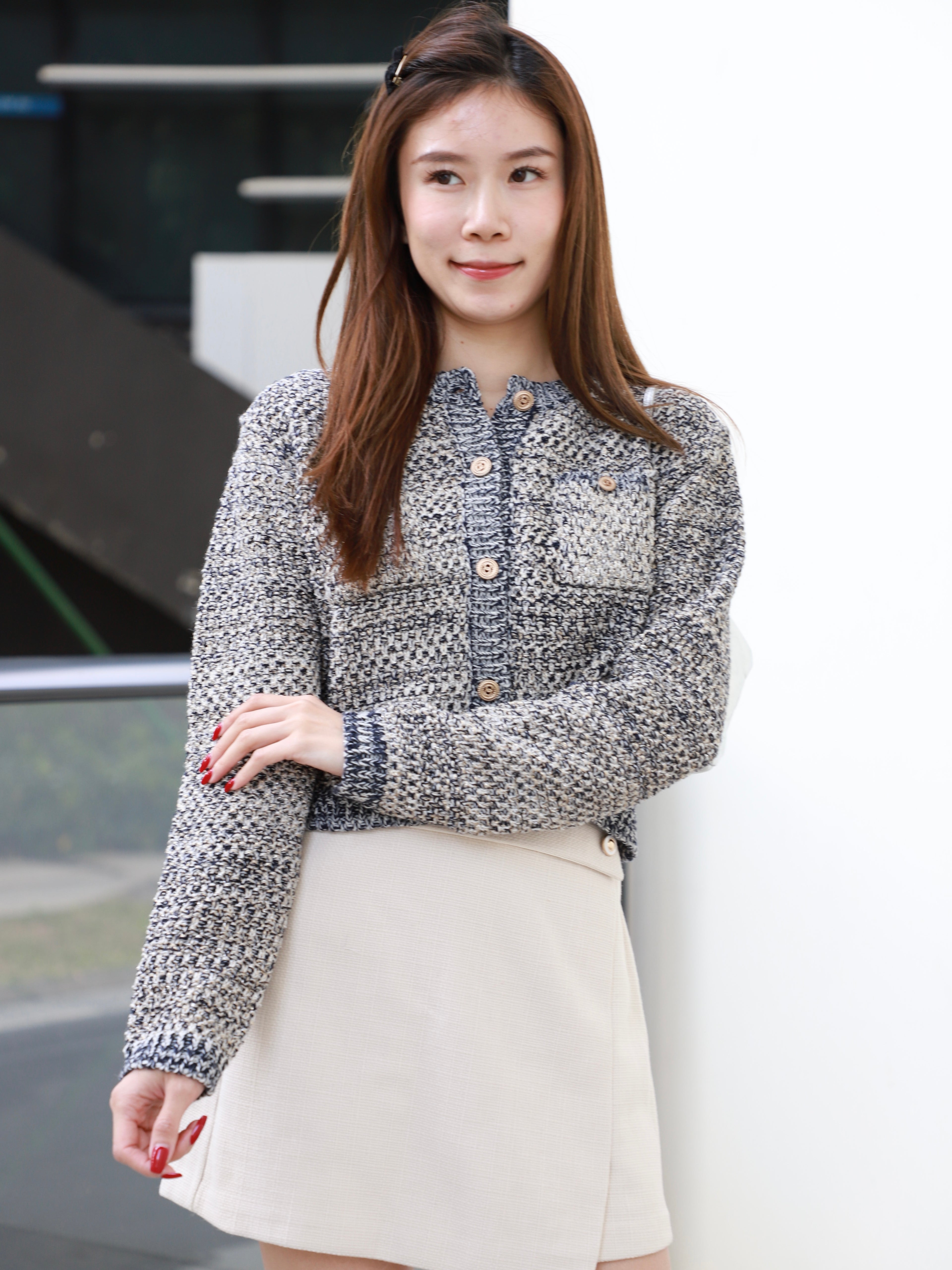 Wool Bling Tweed Cardigan