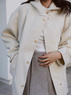 Wool with Hat Mid Jacket