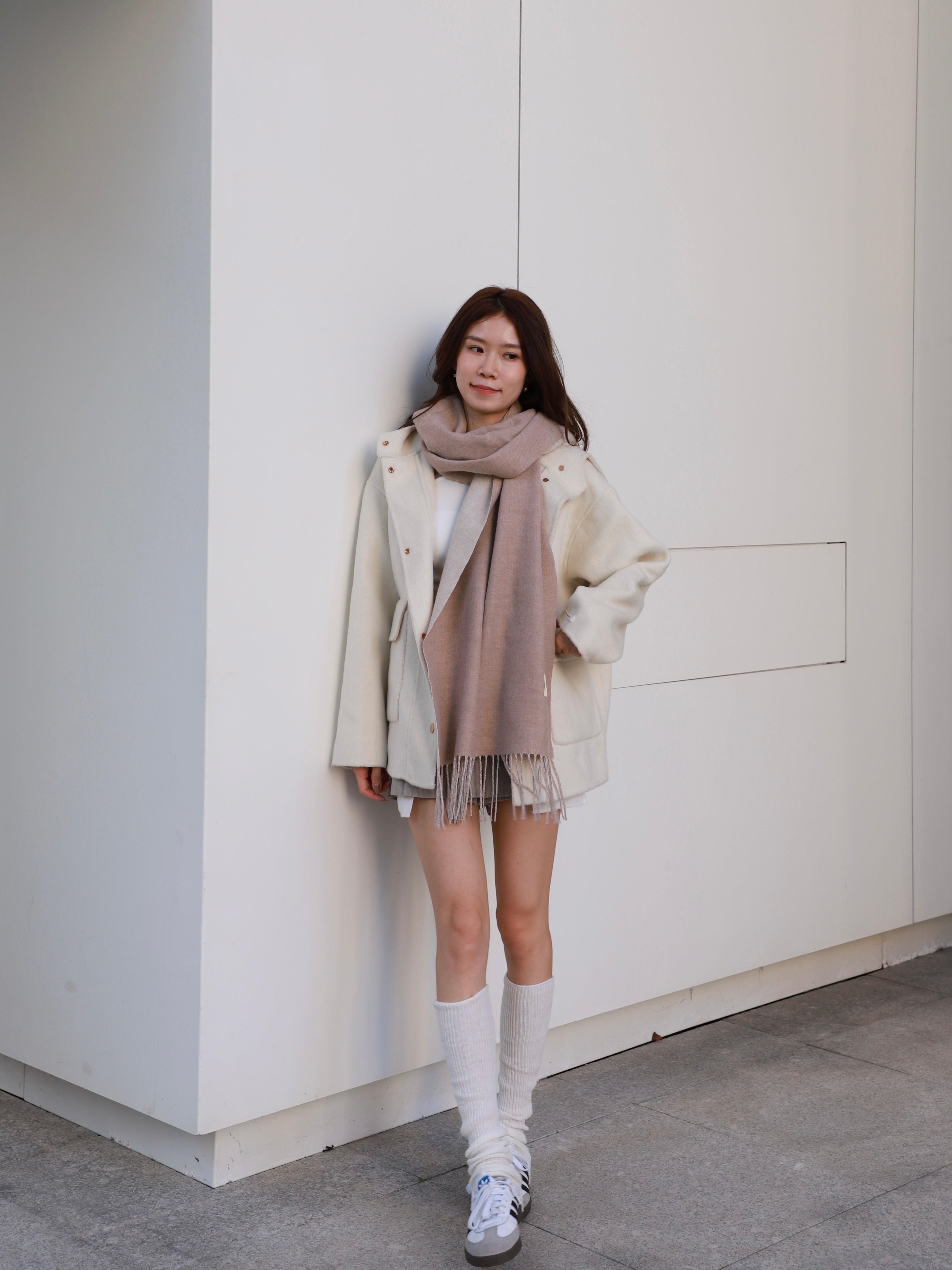 Wool with Hat Mid Jacket
