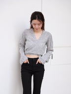 Cross Waist Long Sleeves Sweater