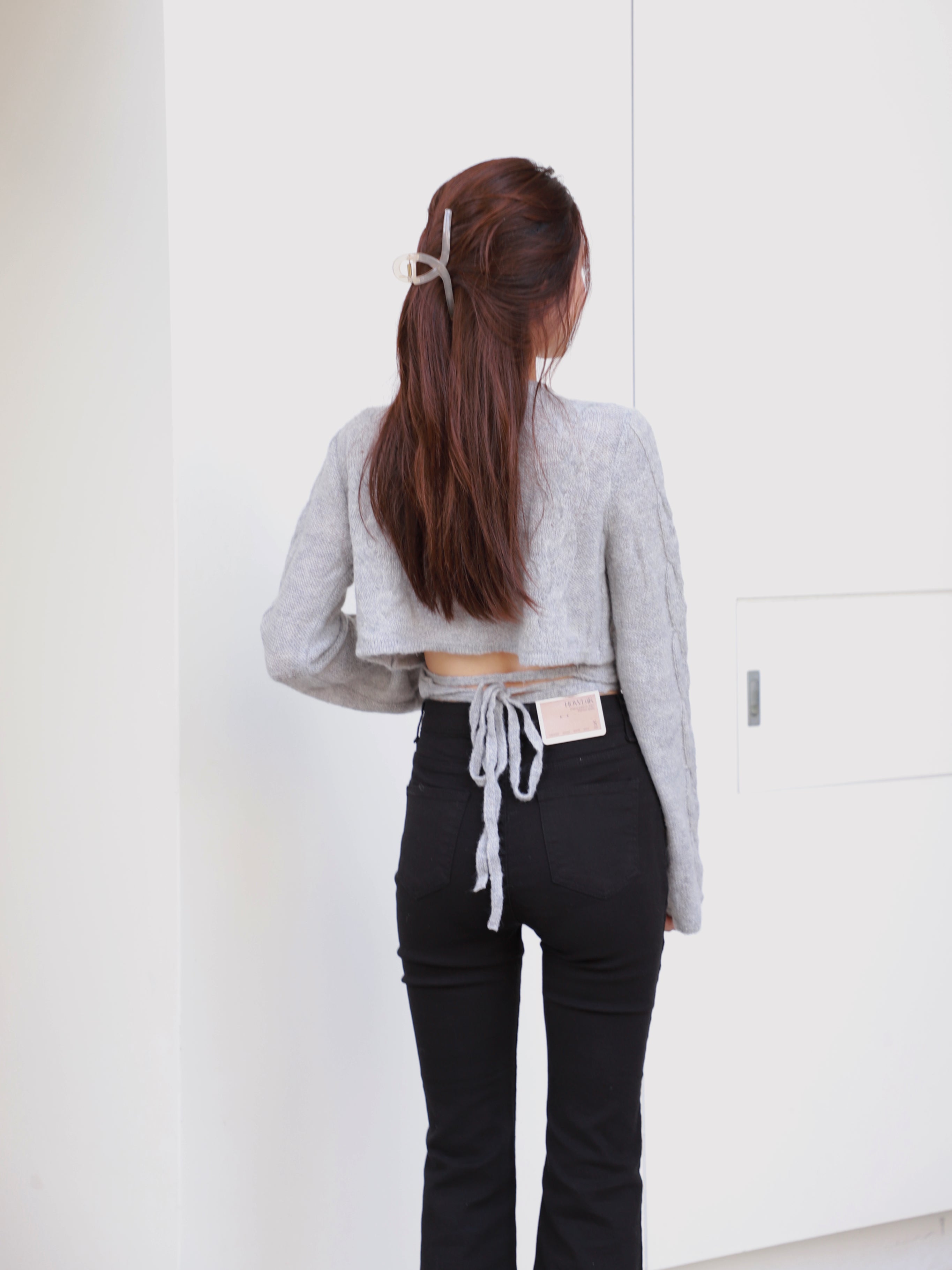 Cross Waist Long Sleeves Sweater