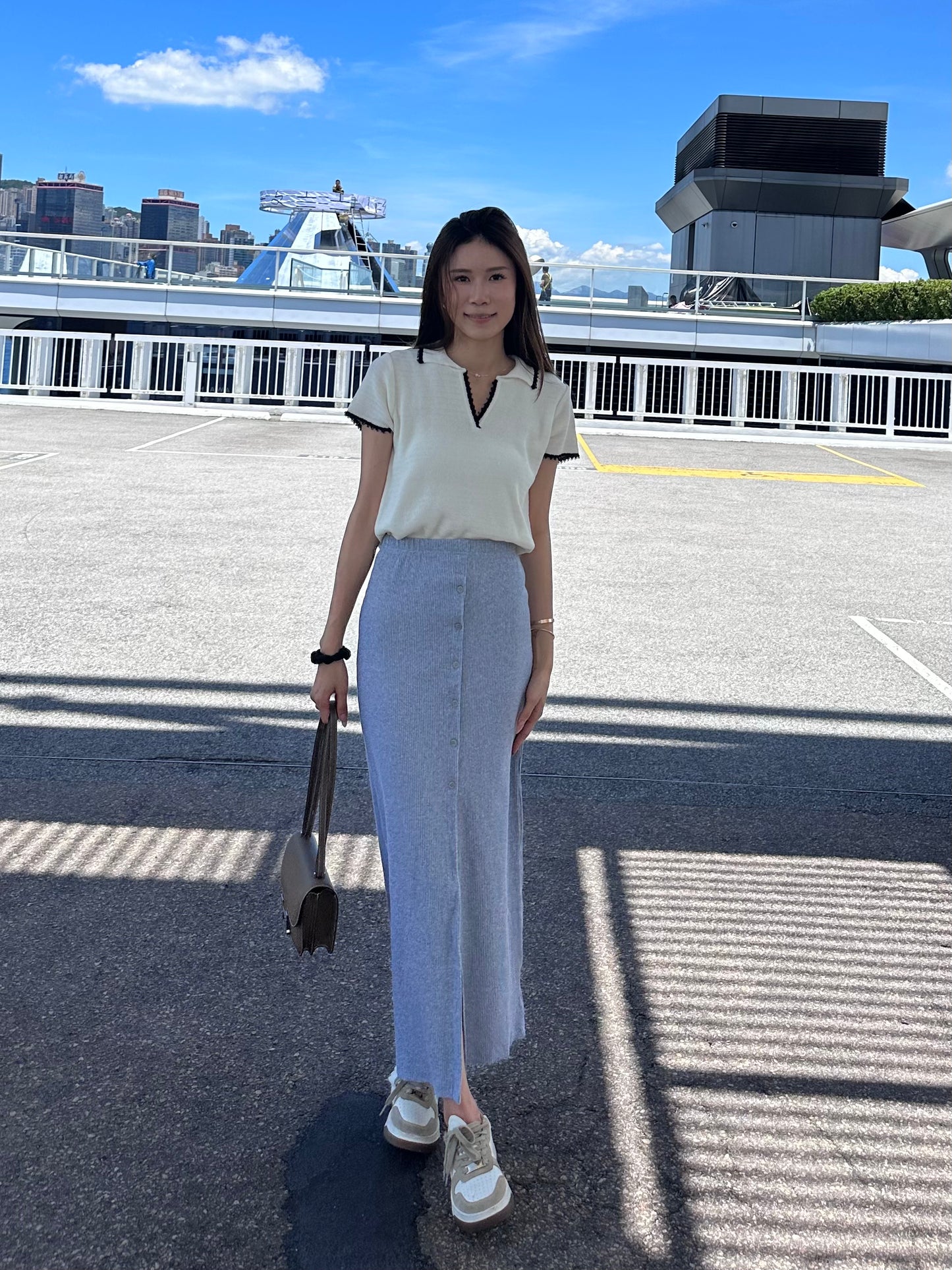 Cotton all button Skirt