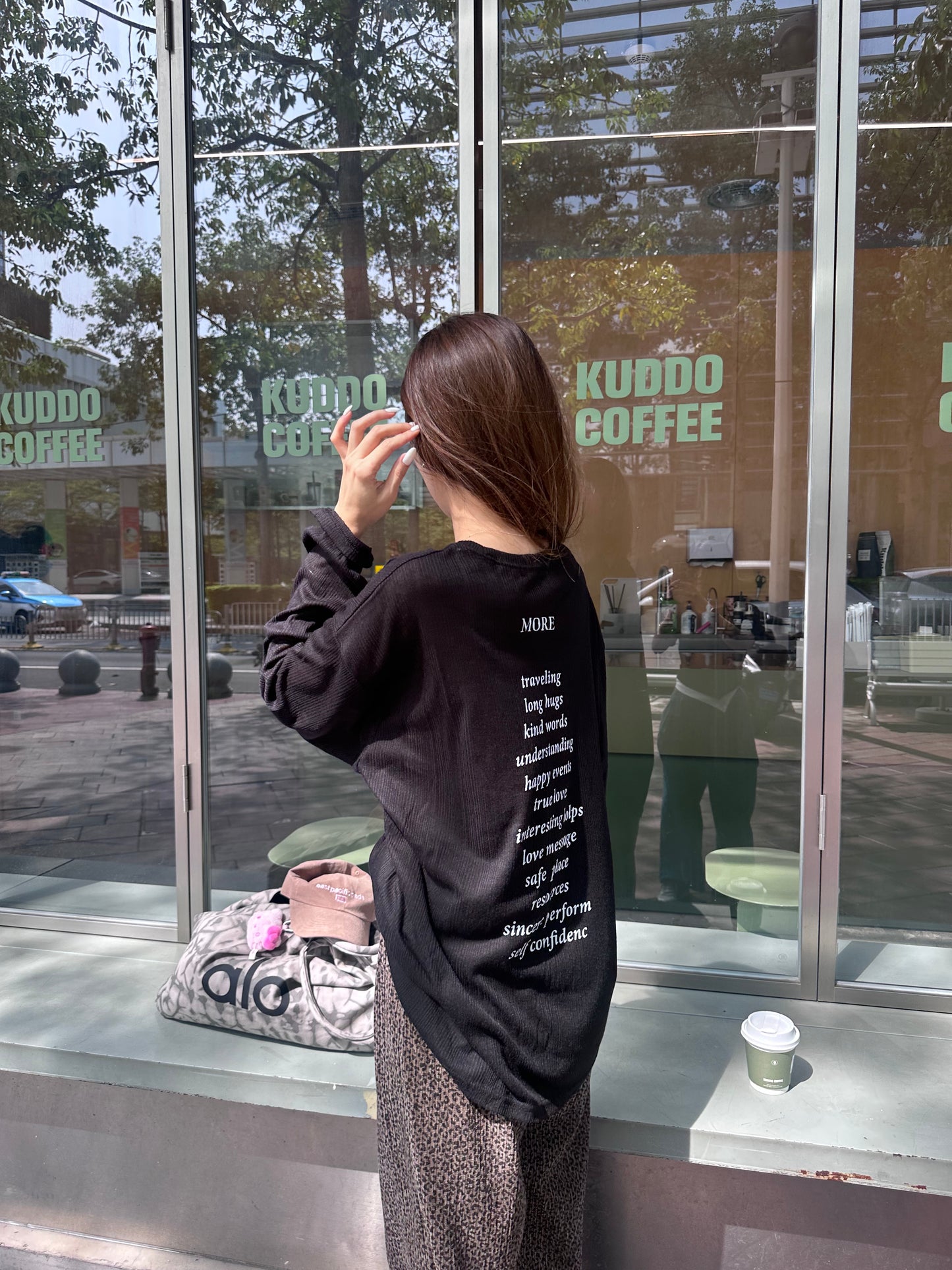MORE Cotton Oversized Long Sleeves Top