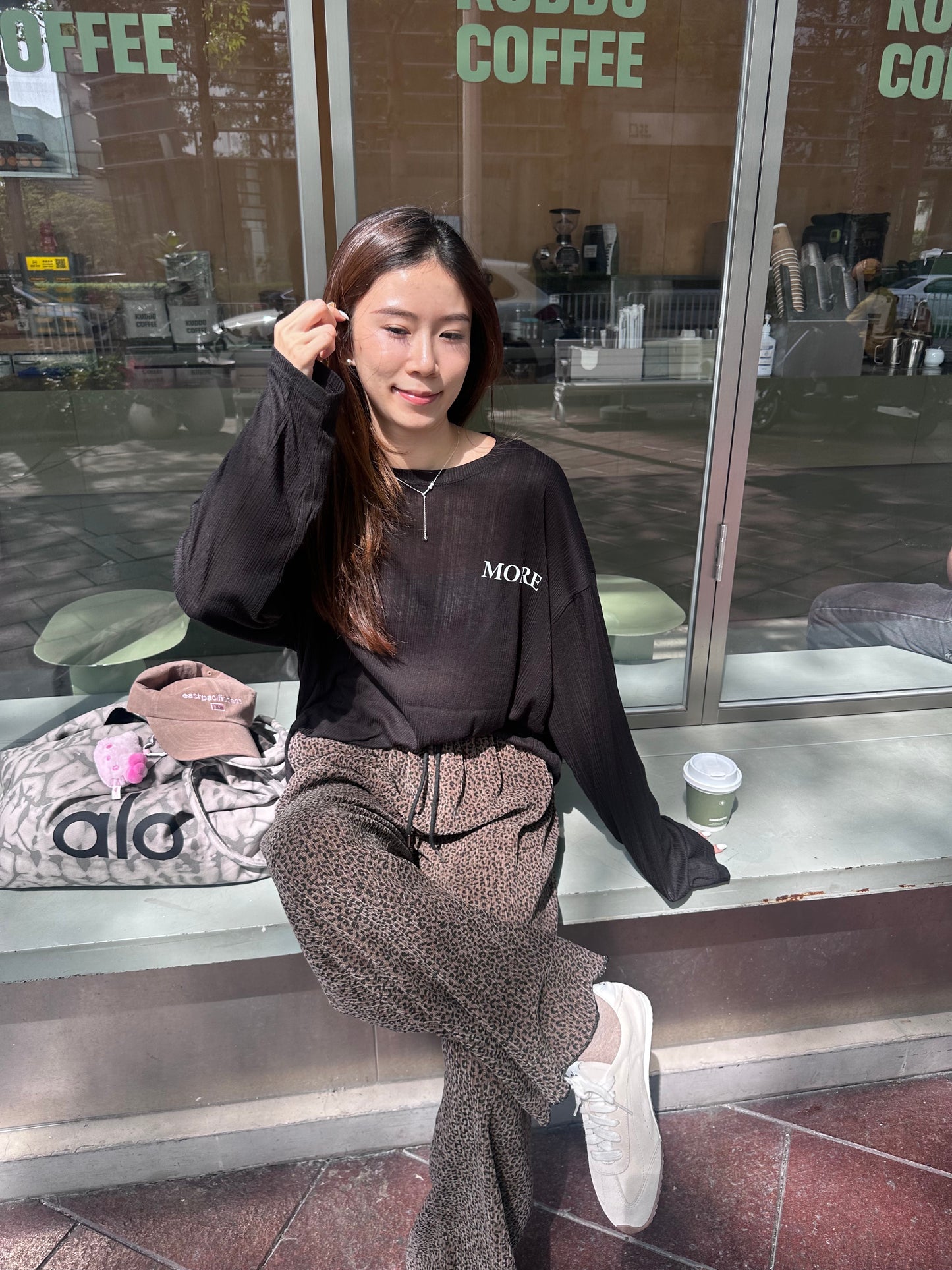 MORE Cotton Oversized Long Sleeves Top