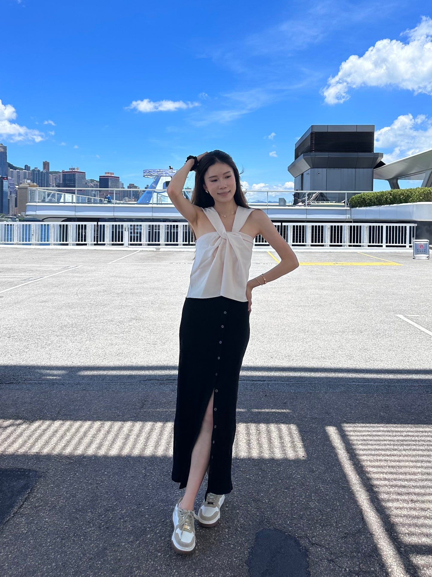 Cotton all button Skirt