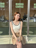 Outlined Knitted Tank Top