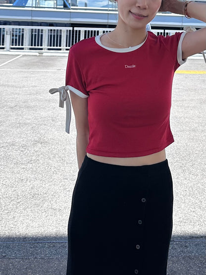 Outline Tied Sleeves T Top