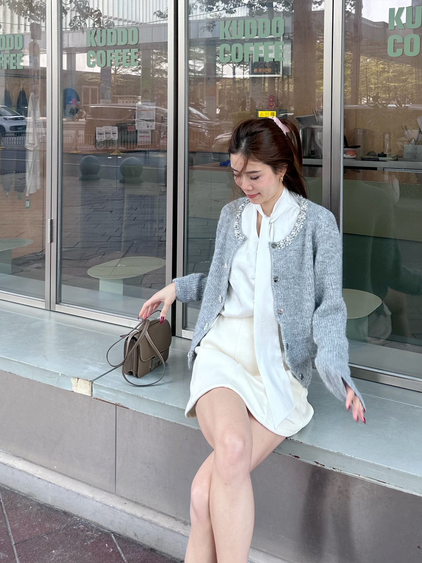 Bling Diamond Knitted Cardigan