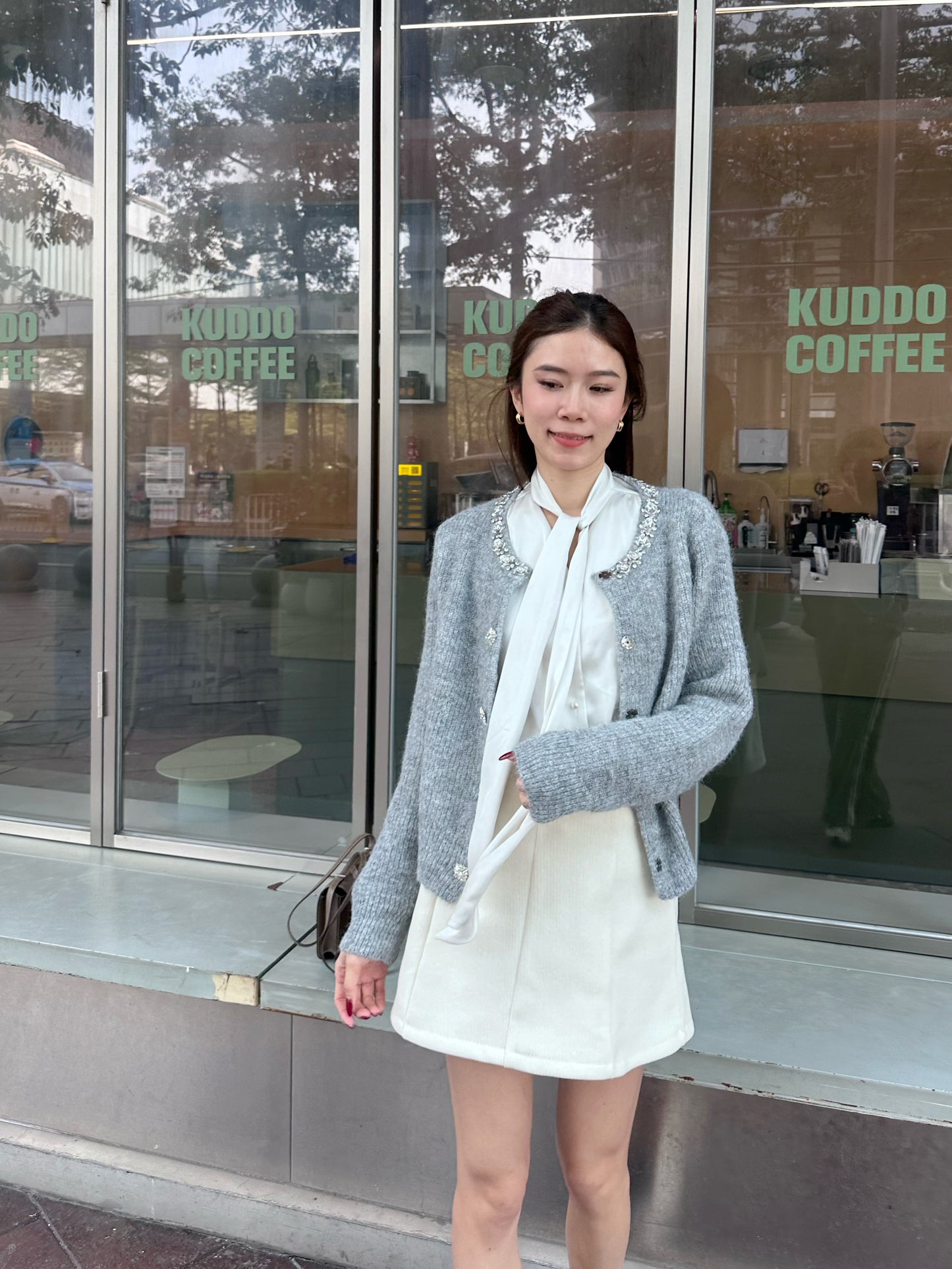 Bling Diamond Knitted Cardigan