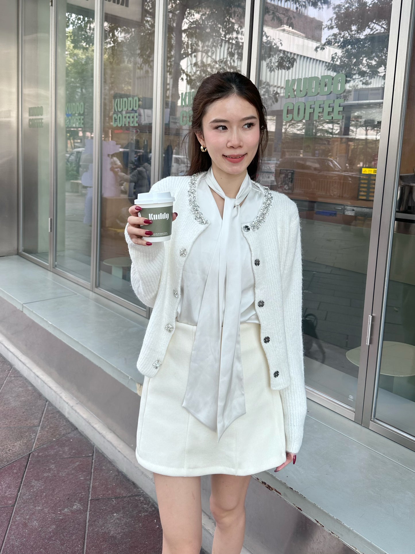 Bling Diamond Knitted Cardigan