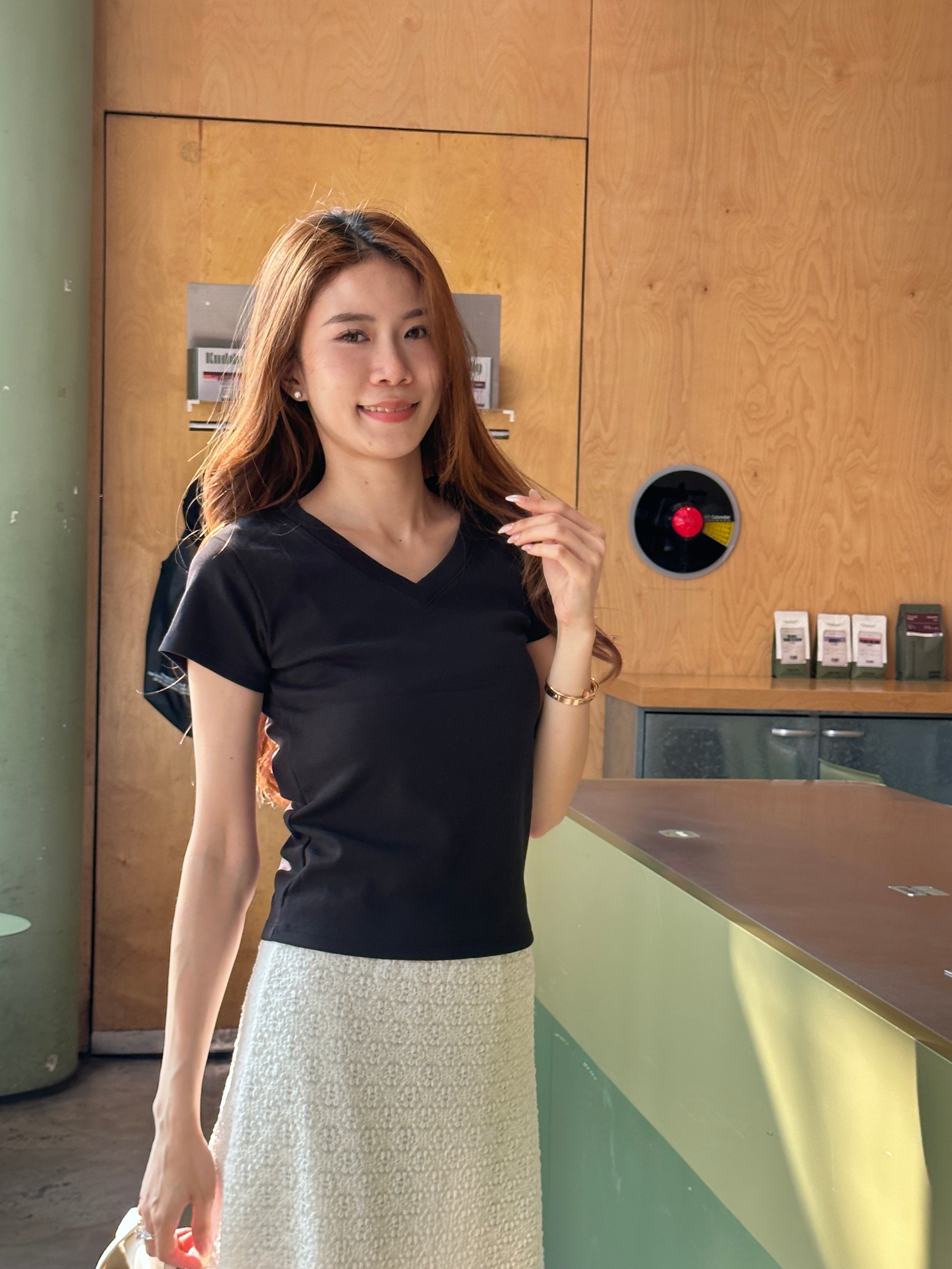 Cotton V Neck T Shirt