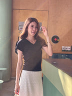 Cotton V Neck T Shirt