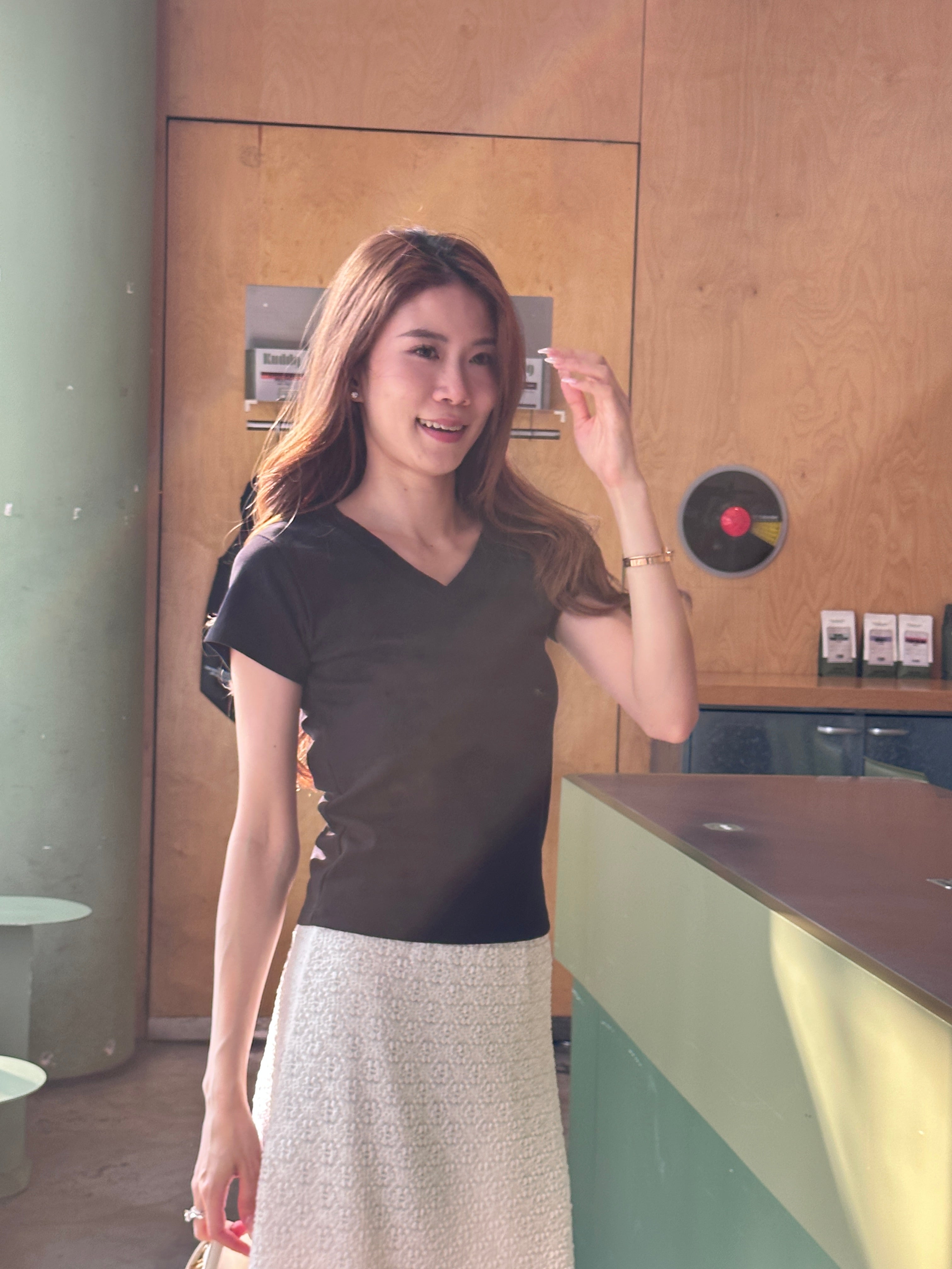 Cotton V Neck T Shirt