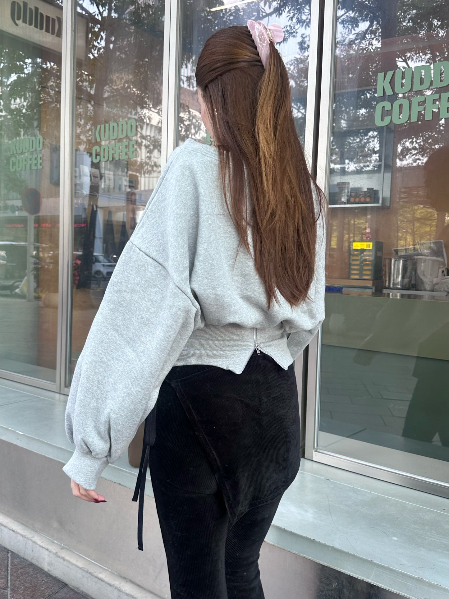 Cotton Back Zipped Sweater