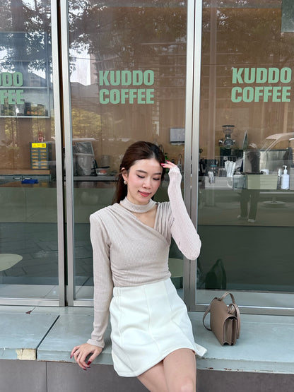 Cross V Cotton Long Sleeves Top