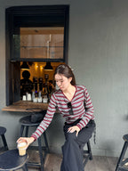 Stripe Thin Wool Long Sleeves Top