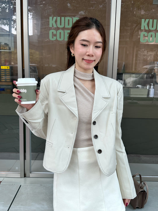 Cropped Autumn Blazer with Lined